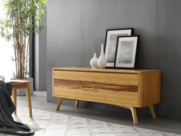 Greenington Azara Solid Bamboo Media Cabinet with Tiger Grain Accents for Modern Living Rooms Caramelized GA0012CA