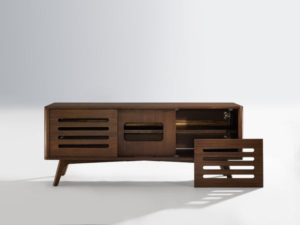 Greenington Azara Solid Moso Bamboo Media Cabinet with Tiger Accents for Modern Living Rooms Sable GA0012SA