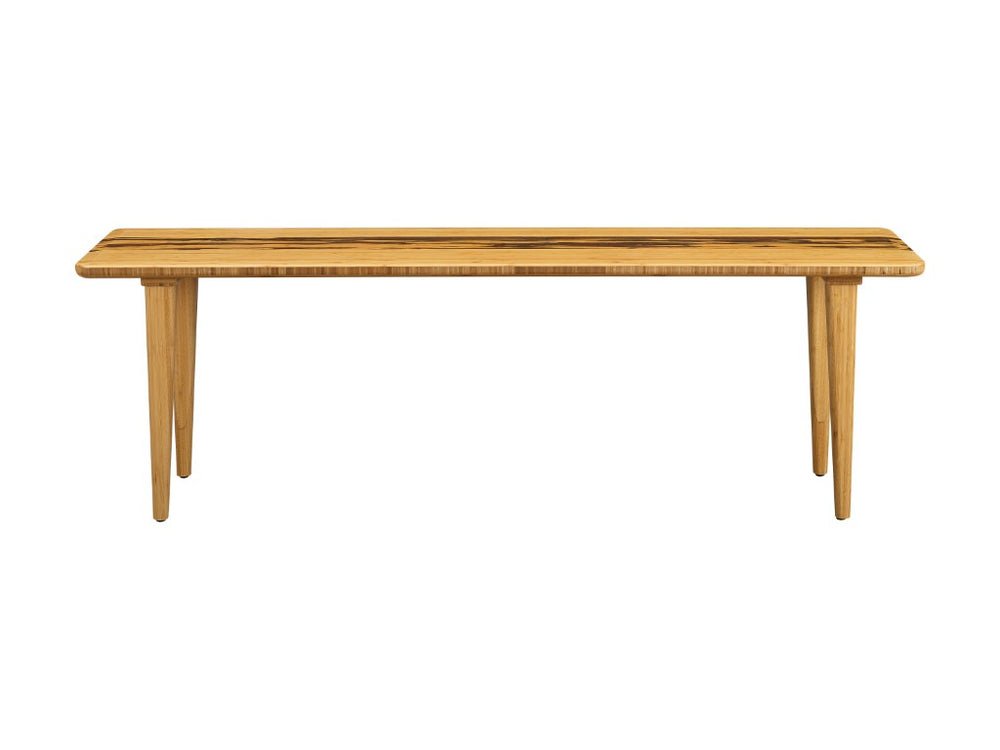 Greenington Azara Solid Moso Bamboo Bench with Tiger Stripe Accent for Entryway or Bedroom Caramelized GA0013CA