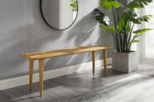 Greenington Azara Solid Moso Bamboo Bench with Tiger Stripe Accent for Entryway or Bedroom Caramelized GA0013CA