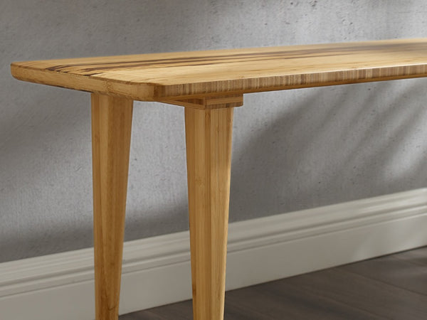 Greenington Azara Solid Moso Bamboo Bench with Tiger Stripe Accent for Entryway or Bedroom Caramelized GA0013CA