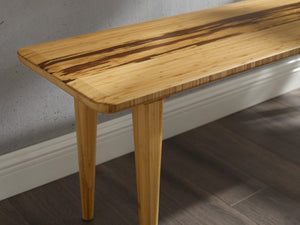 Greenington Azara Solid Moso Bamboo Bench with Tiger Stripe Accent for Entryway or Bedroom Caramelized GA0013CA