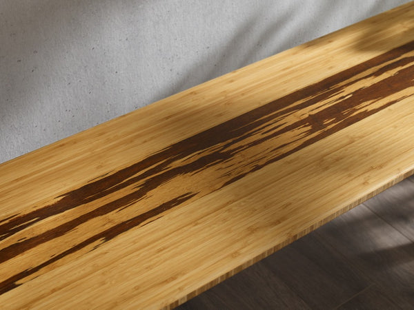Greenington Azara Solid Moso Bamboo Bench with Tiger Stripe Accent for Entryway or Bedroom Caramelized GA0013CA