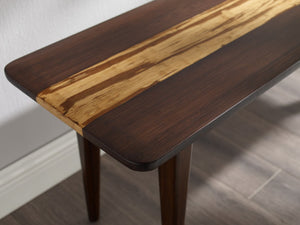Greenington Azara Solid Moso Bamboo Bench Minimalist Entryway Seating with Tiger Inlay Detail Sable GA0013SA