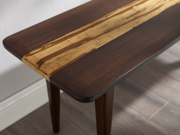 Greenington Azara Solid Moso Bamboo Bench Minimalist Entryway Seating with Tiger Inlay Detail Sable GA0013SA