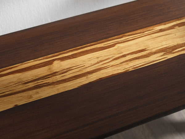 Greenington Azara Solid Moso Bamboo Bench Minimalist Entryway Seating with Tiger Inlay Detail Sable GA0013SA