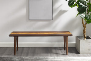 Greenington Azara Solid Moso Bamboo Bench Minimalist Entryway Seating with Tiger Inlay Detail Sable GA0013SA