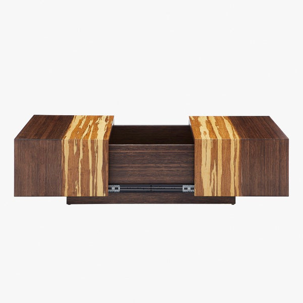 Greenington Azara Solid Bamboo Storage Coffee Table with Tiger Grain Accents for Modern Living Sable GA0014SA-M