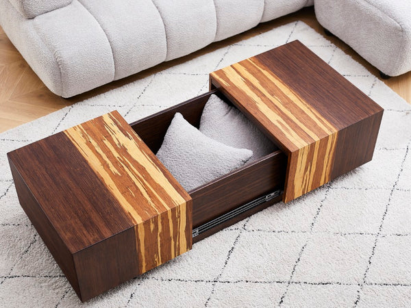 Greenington Azara Solid Bamboo Storage Coffee Table with Tiger Grain Accents for Modern Living Sable GA0014SA-M