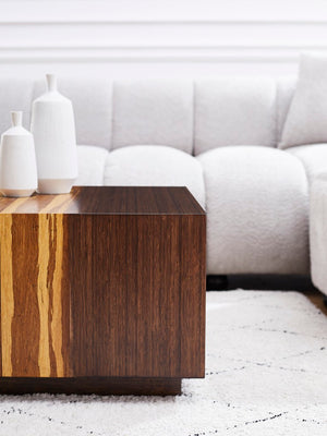 Greenington Azara Solid Bamboo Square Coffee Table with Hidden Storage for Modern Living Rooms Sable GA0014SA