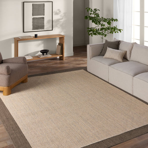 Jaipur Living Gabe Leyar Gab02 Handwoven Handmade 100% Sisal Solids Border Indoor Rug Tan, Brown 100% Sisal, 100% Polyester Non Woven Rug160802