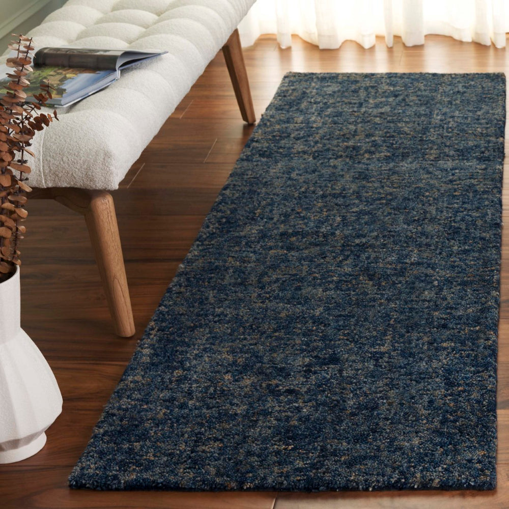 Safavieh Gabbeh Hand-tufted Area Rug In Serene Light Blue Beige - Artistry And Comfort For Your Home Decor Dark Blue ,Beige 80% Imported Handspun Wool,20% Cotton Gab101m-3