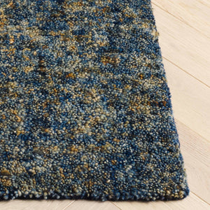 Safavieh Gabbeh Hand-tufted Area Rug: Luxurious Wool & Cotton Blend, Tranquil Abstract Design For Any Room Dark Blue ,Beige 80% Imported Handspun Wool,20% Cotton Gab101m-5