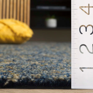 Safavieh Gabbeh Hand-tufted Area Rug: Luxurious Wool & Cotton Blend, Tranquil Abstract Design For Any Room Dark Blue ,Beige 80% Imported Handspun Wool,20% Cotton Gab101m-5