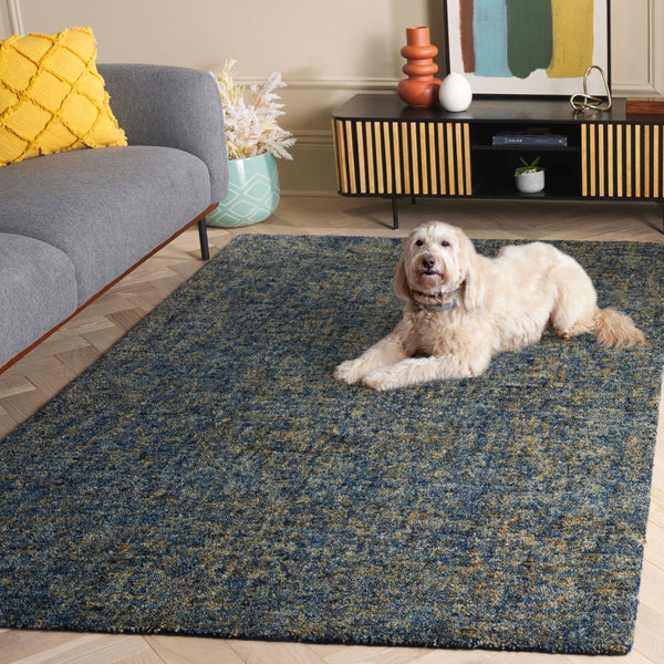 Safavieh Gabbeh Hand-tufted Area Rug In Serene Light Blue Beige - Artistry And Comfort For Your Home Decor Dark Blue ,Beige 80% Imported Handspun Wool,20% Cotton Gab101m-3