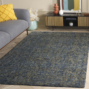 Safavieh Gabbeh Hand-tufted Area Rug: Luxurious Wool & Cotton Blend, Tranquil Abstract Design For Any Room Dark Blue ,Beige 80% Imported Handspun Wool,20% Cotton Gab101m-5