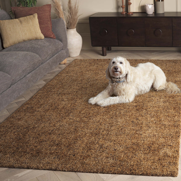 Safavieh Gabbeh Hand-tufted Area Rug: Luxurious Wool & Cotton Blend, Tranquil Abstract Design For Any Room Gold ,Brown 80% Imported Handspun Wool,20% Cotton Gab101t-5
