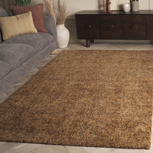Safavieh Gabbeh Hand-tufted Area Rug: Luxurious Wool & Cotton Blend, Tranquil Abstract Design For Any Room Gold ,Brown 80% Imported Handspun Wool,20% Cotton Gab101t-5