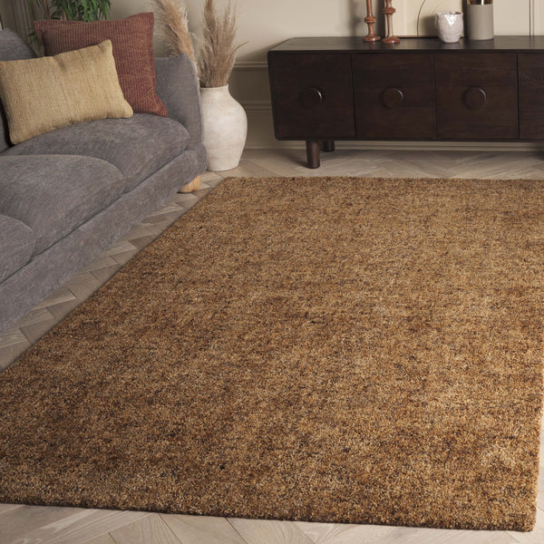 Safavieh Gabbeh Hand-tufted Area Rug: Luxurious Wool & Cotton Blend, Tranquil Abstract Design For Any Room Gold ,Brown 80% Imported Handspun Wool,20% Cotton Gab101t-5