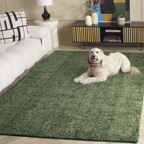 Safavieh Gabbeh Hand-tufted Area Rug: Luxurious Wool & Cotton Blend, Tranquil Abstract Design For Any Room Green 80% Imported Handspun Wool,20% Cotton Gab101y-5
