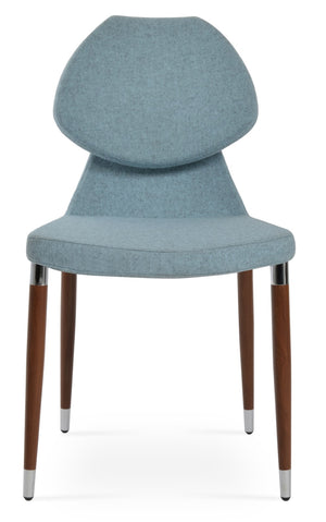 Soho Concept Gakko Dining Chair - Premium Camira Blazer Wool, Sleek Chrome Base, 10-year Guarantee, 300 Lb Capacity Blue,Walnut  Soho-concept-dining-chair-03691