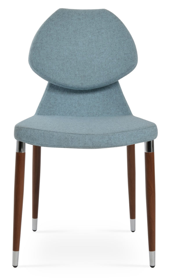 Soho Concept Gakko Dining Chair - Premium Camira Blazer Wool, Sleek Chrome Base, 10-year Guarantee, 300 Lb Capacity Blue,Walnut  Soho-concept-dining-chair-03691