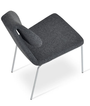 Soho Concept Gakko Dining Chair - Premium Camira Blazer Wool, Sleek Chrome Base, 10-year Guarantee, 300 Lb Capacity Chrome,Dark Grey  Soho-concept-dining-chair-03693