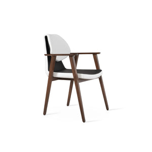 Soho Concept Gakko Guest Chair With Armrest - Stylish Dining Chair In Camira Fabric, 10-year Guarantee, Elegant Design Black,White  Soho-concept-dining-chair-03700