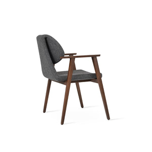 Soho Concept Gakko Guest Chair With Armrest - Elegant Dark Grey Camira Wool Fabric, 10-year Guarantee & Quality Dark Grey  Soho-concept-dining-chair-03697