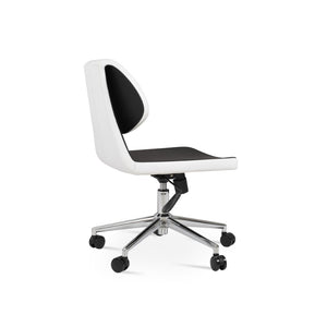 Soho Concept Gakko Office Chair - Italian Ppm Upholstery, 5-year Guarantee, Adjustable Height, Modern Design Chrome,Black,White  Soho-concept-dining-chair-11823