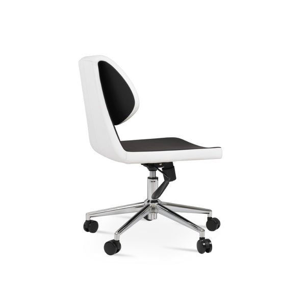 Soho Concept Gakko Office Chair - Italian Ppm Upholstery, 5-year Guarantee, Adjustable Height, Modern Design Chrome,Black,White  Soho-concept-dining-chair-11823