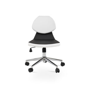 Soho Concept Gakko Office Chair - Italian Ppm Upholstery, 5-year Guarantee, Adjustable Height, Modern Design Chrome,Black,White  Soho-concept-dining-chair-12686