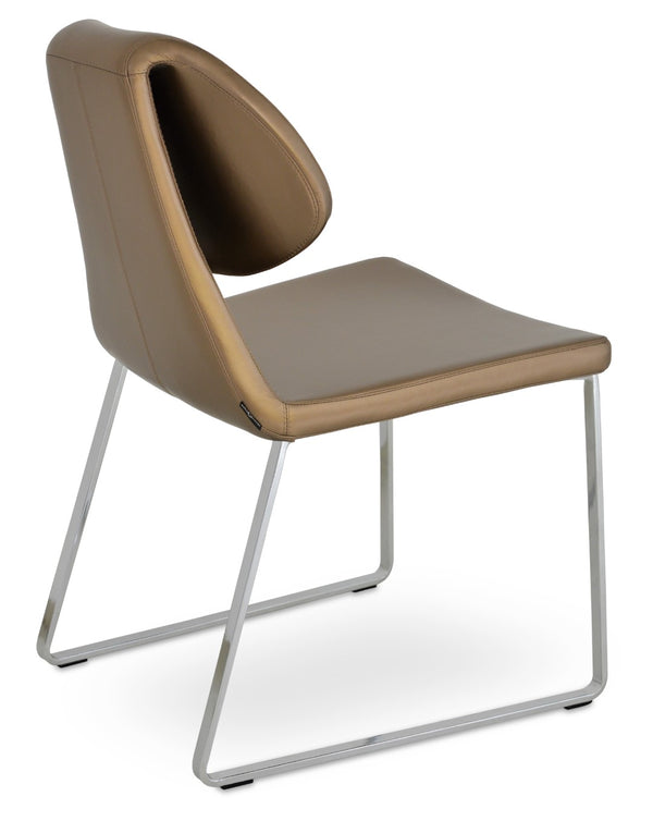 Soho Concept Gakko Slide Chair: Stylish Dining Seat With Premium Fabric Options & Lifetime Guarantee, Turkiye Made Chrome,Gold  Soho-concept-dining-chair-03721