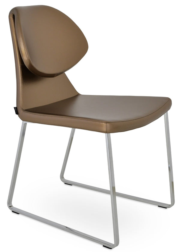 Soho Concept Gakko Slide Chair: Stylish Dining Seat With Premium Fabric Options & Lifetime Guarantee, Turkiye Made Chrome,Gold  Soho-concept-dining-chair-03722