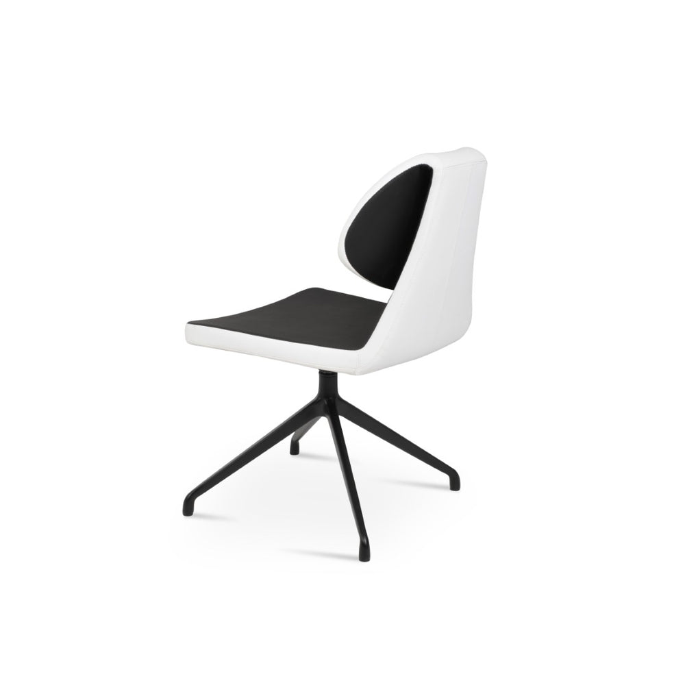 Soho Concept Gakko Spider Swivel Chair - Stylish Dining Seat With Camira Fabric, Brass Finish & 10-year Warranty Black,White  Soho-concept-dining-chair-03731