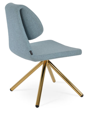 Soho Concept Gakko Office Chair With Adjustable Height & Ergonomic Design - Stylish Camira Wool Upholstery Gold  Soho-concept-dining-chair-03732