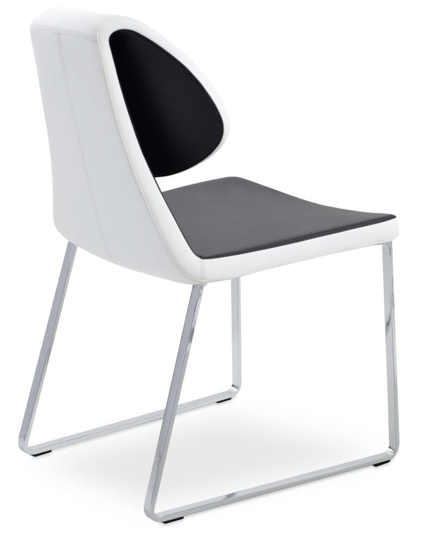 Soho Concept Gakko Slide Chair: Stylish Dining Seat With Premium Fabric Options & Lifetime Guarantee, Turkiye Made Black,White  Soho-concept-dining-chair-03726