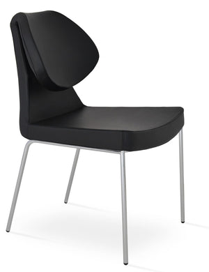Soho Concept Gakko Dining Chair - Stylish Chrome Base, Premium Camira Boucle & Leather, 10-year Guarantee, Modern Design Chrome,Black  Soho-concept-dining-chair-03733