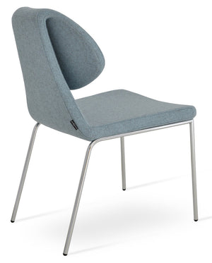 Soho Concept Gakko Dining Chair - Premium Camira Blazer Wool, Sleek Chrome Base, 10-year Guarantee, 300 Lb Capacity Chrome,Blue  Soho-concept-dining-chair-03735