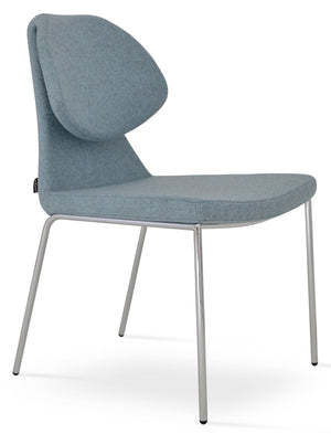 Soho Concept Gakko Dining Chair - Premium Camira Blazer Wool, Sleek Chrome Base, 10-year Guarantee, 300 Lb Capacity Chrome,Blue  Soho-concept-dining-chair-03735