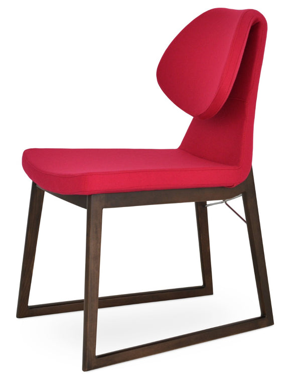 Soho Concept Gakko Wood Chair – Elegant Ankara Wool Upholstered Dining Chair In Pink With Solid Beech Base Pink  Soho-concept-dining-chair-03746