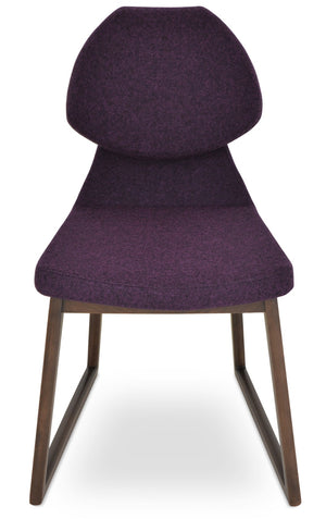 Soho Concept Gakko Wood Chair - Stylish Dining Seat In Camira Blazer Wool With 10-year Guarantee, Walnut Finish Walnut  Soho-concept-dining-chair-03738