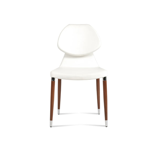 Soho Concept Gakko Ana Chair - Stylish Dining Chair With Walnut Legs, Durable Camira Fabric, 10-year Warranty Walnut,White  Soho-concept-dining-chair-03687