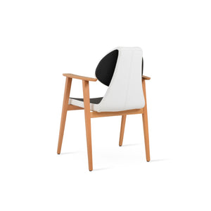 Soho Concept Gakko Guest Chair With Armrest - Stylish Dining Chair In Camira Fabric, 10-year Guarantee, Elegant Design Natural,Black,White  Soho-concept-dining-chair-03699