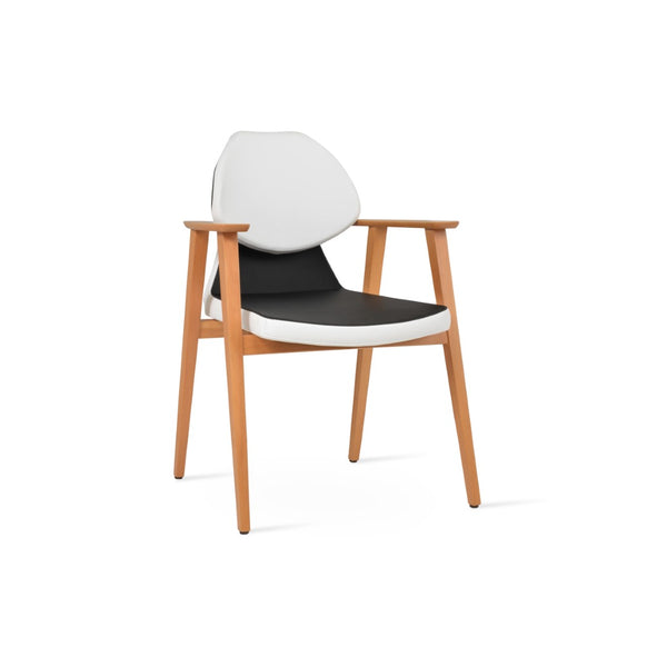Soho Concept Gakko Guest Chair With Armrest - Stylish Dining Chair In Camira Fabric, 10-year Guarantee, Elegant Design Natural,Black,White  Soho-concept-dining-chair-03699