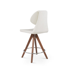 Soho Concept Gazel Pyramid Swivel Counter And Bar Stools - Luxurious Camira Wool, Solid Wood, 10-year Guarantee Walnut,White  Soho-concept-dining-chair-08598