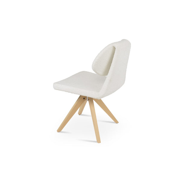 Soho Concept Gazel Pyramid Wood Swivel Dining Chair - Elegant Camira Wool Fabric, 10-year Guarantee, Walnut Finish Ash,Natural,White  Soho-concept-dining-chair-03710