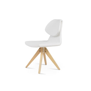 Soho Concept Gazel Pyramid Wood Swivel Dining Chair – Stylish Leatherette Upholstery, 2-year Guarantee, Solid Wood Ash,Natural,White  Soho-concept-dining-chair-03709