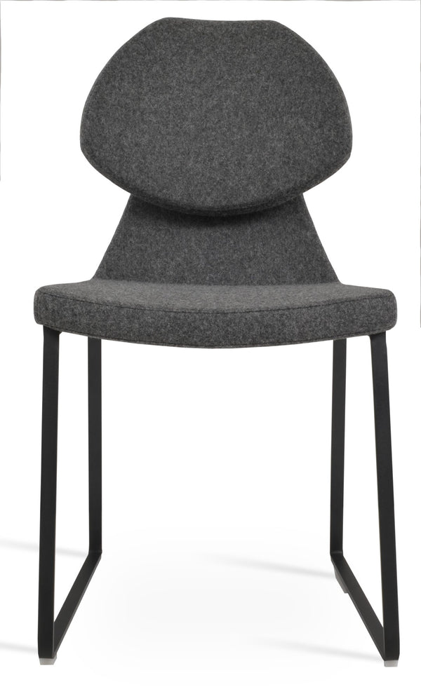 Soho Concept Gakko Slide Chair - Modern Dining Chair In Camira Blazer Wool, 10-year Guarantee, Black & Grey Black,Dark Grey  Soho-concept-dining-chair-03714