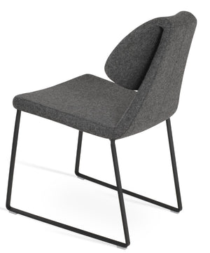 Soho Concept Gakko Slide Chair - Modern Dining Chair In Camira Blazer Wool, 10-year Guarantee, Black & Grey Black,Dark Grey  Soho-concept-dining-chair-03714